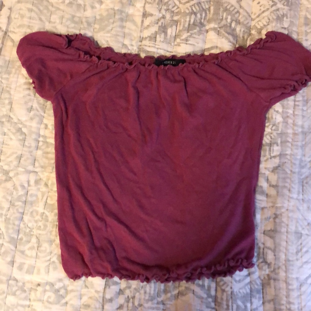 Ribbed off the shoulder shirt